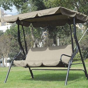 EBTOOLS 3 Seats Swing Chair Hammock Seat Cushion Cover, 59.1x19.7x3.9 inch Waterproof 3Seat Protection Bench Cushion for Patio Yard Courtyard Garden(Beige)