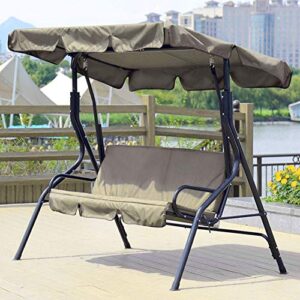 EBTOOLS 3 Seats Swing Chair Hammock Seat Cushion Cover, 59.1x19.7x3.9 inch Waterproof 3Seat Protection Bench Cushion for Patio Yard Courtyard Garden(Beige)