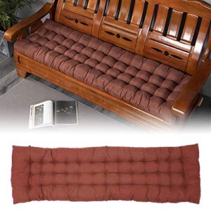 63″ wood bench cushion, outdoor/indoor loveseat cushion garden furniture chair cushion non slip pads lounger recliner seat cushion thicken for wicker loveseat settee (brown)
