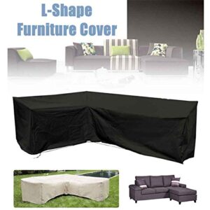 LKXHarleya L-Shaped Sectional Sofa Cover, Waterproof Patio L Shape Sofa Covers for Outdoor Patio Garden Sectional Furniture Set, Dustproof UV Protection, 118" x 118"