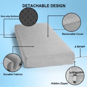 Lokex Bench Cushion Chair Pads Swing Cushions Memory Foam Pads for Patio Furniture Window Bay Bench Cushions, [Linen] Dark Grey, 48"x18"x3"