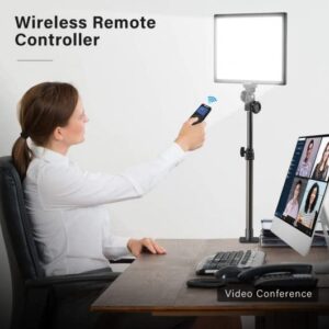 Dazzne D50 Keylight Video Conference Lighting with Wireless Remote, Webcam Lighting LED Streaming Light, 15.4 Inches 45W 3000K-8000K 3600LM Dimmable 0-100% for Broadcast/Zoom Meetings/Tiktok