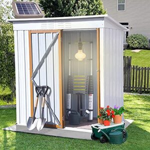 AKASAKI Solar Shed Light, Outdoor Garden Storage Cabin Workshop Garage Patio, Warm White, Day Night Use