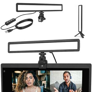 video conference lighting, luxceo zoom light for remote working, webcam lighting for laptop, zoom calls, live streaming, online class, self broadcasting, video conference light kit for zoom meeting