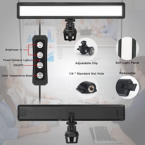 Video Conference Lighting, LUXCEO Zoom Light for Remote Working, Webcam Lighting for Laptop, Zoom Calls, Live Streaming, Online Class, Self Broadcasting, Video Conference Light Kit for Zoom Meeting