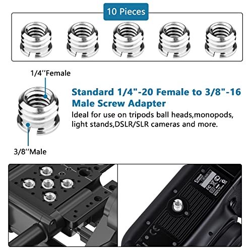 Camera Tripod Adapter, ChromLives 26Pack Camera Screw Mount Set 1/4 to 1/4 Tripod Screw,1/4 to 3/8 Camera Mount Adapter,Hot Shoe Adapter,Tripod Mount Adapter Set for Tripod/Monopod/Quick Release Plate