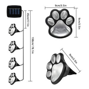 Solar Dog Cat Animal Paw Print Lights, LED Solar Garden Path Lawn Yard Decor Lamp, Cat, Puppy Animal Garden Lights Paw Lamp for Pathway, Outdoor Decorations-Solar Paw(Warm White)