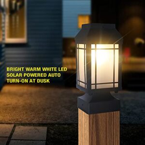 Kemeco SL4122Q LED 4x4 Solar Post Light Fixture for Outdoor Garden Post Pole Mount… (4 Pack)