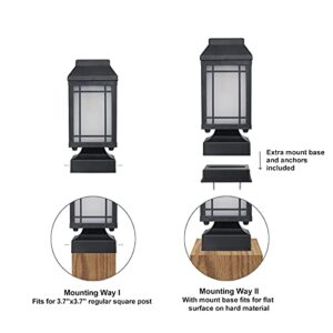 Kemeco SL4122Q LED 4x4 Solar Post Light Fixture for Outdoor Garden Post Pole Mount… (4 Pack)