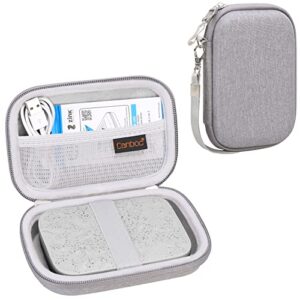 canboc hard case for hp sprocket portable 2×3 instant photo printer (luna pearl case), mesh pocket fits zink photo paper, cable, grey