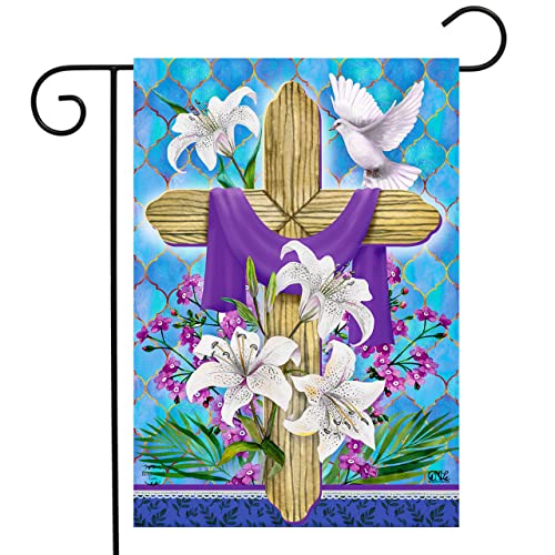 Briarwood Lane Easter Lily Cross Holiday Garden Flag 12.5" x 18"