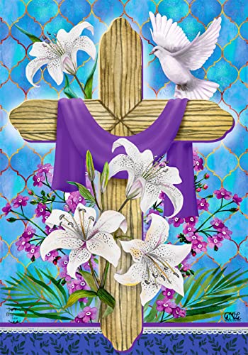 Briarwood Lane Easter Lily Cross Holiday Garden Flag 12.5" x 18"