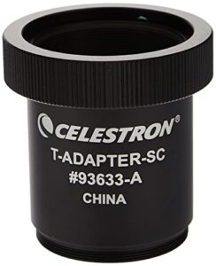 celestron t-adapter with sct 5, 6, 8 with 9.25, 11, 14, black (93633-a)