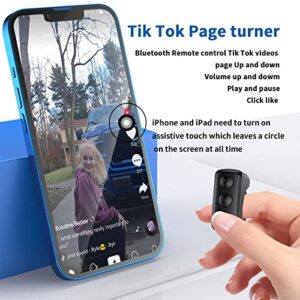 Vekesen TIK Tok Kindle App Bluetooth Remote Control Page Turner TikTok Remote Scrolling Ring clicker for iPhone iPad Camera Remote Shutter Selfie Button (Obsidian Black)