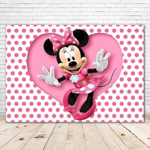 baby shower backdrop minnie mouse 7×5 white background pink dot with dancing minnie backdrops for girl 1sr birthday party photography customized photographic backgrounds kids