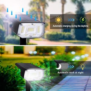 Solar Spot Lights Outdoor,AMZAVER 43 LED Solar Garden Pathway Lights, IP67 Waterproof Garden Light for Tree Flag,3 Lighting Modes Solar Powered Landscape Lights Wall Lights in One Landscape Spotlights