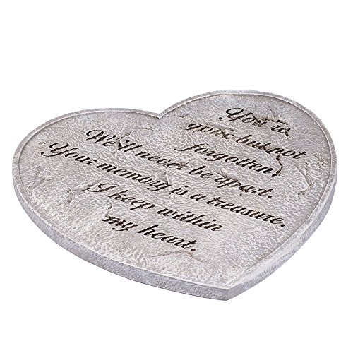 Roman You are Gone But Not Forgotten Heart Garden Stepping Stone 11 Inch