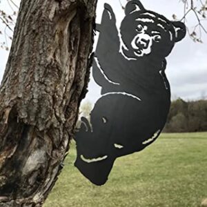 JPTSDBNWMT Outdoor Statue Metal Bear Tree Art Yard Garden Decor Fence Animals Silhouette Art Decoration