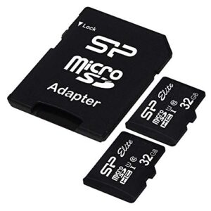 Silicon Power Elite 32GB MicroSD Card with Adapter (2 MicroSD + 1 Adapter)