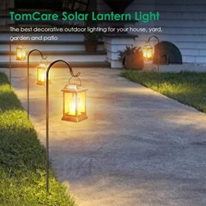 TomCare Solar Lights Upgraded, 43" Waterproof Flickering Flames Solar Powered LED Solar Hanging Lanterns Patio Lights for Patio Garden Backyard