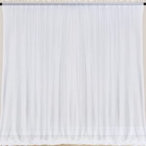 10x10ft white tulle backdrop curtains for parties, sheer backdrop curtain wedding photo backdrop drapes for baby shower photography birthday party (white)