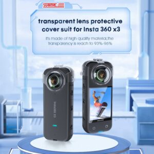 GAEKOL Lens Guard for Insta360 X3, Quick-Detach Transparent Water-Proof Shockproof Lens Caps for Insta360 X3