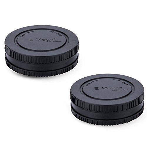 2 Pack JJC E-Mount Body Cap and Rear Lens Cap Kit for Sony A6000 A6100 A6300 A6400 A6500 A6600 A7C A7IV A7III A7II A7 A7RV A7RIV A7RIII II A7R A7S III II ZV-E1 A1 A9 FX3 FX30 & More Sony Camera & Lens