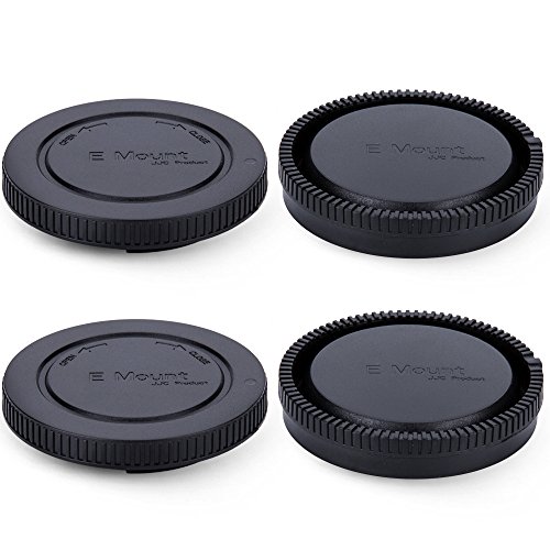 2 Pack JJC E-Mount Body Cap and Rear Lens Cap Kit for Sony A6000 A6100 A6300 A6400 A6500 A6600 A7C A7IV A7III A7II A7 A7RV A7RIV A7RIII II A7R A7S III II ZV-E1 A1 A9 FX3 FX30 & More Sony Camera & Lens