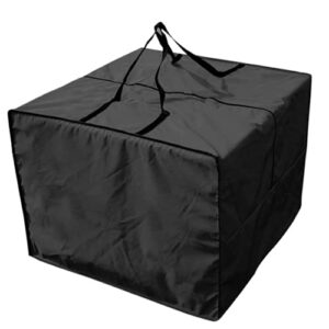 square cushion storage bag outdoor cushion storage bags water resistant all weather protection with zipper and handle garden furniture cushion carrying bags-81x81x61cm (black)