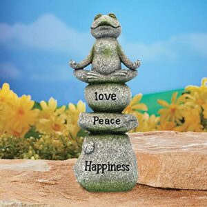 qzhdk meditating zen yoga frog figurine garden statue gift, christmas decor, indoor, outdoor garden sculpture for home, patio, yard or lawn, 3.54″x2.95″x9.84″
