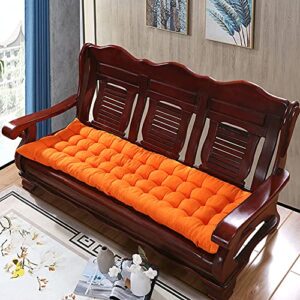 hruile garden bench cushion pad 2 3 seater indoor outdoor, thick seat cushion seat pad chaise swing chair cushion rectangle bench mat cushion for garden patio,48x120cm,orange