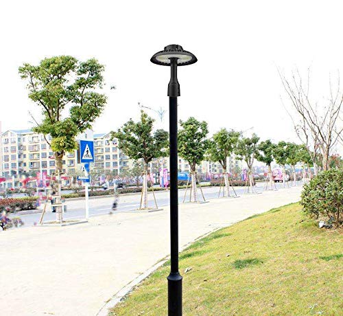 CYLED Post Top Light 60W LED Circular Area Light 8000Lm 5500K Pure White (200W Equivalent) Garden Pole Lights Outdoor Post Top Lamps Lamp Top Pathway Pole Light Fixture for Street Yard Garden
