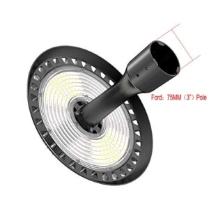 CYLED Post Top Light 60W LED Circular Area Light 8000Lm 5500K Pure White (200W Equivalent) Garden Pole Lights Outdoor Post Top Lamps Lamp Top Pathway Pole Light Fixture for Street Yard Garden