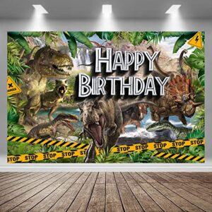 poilkmni dinosaurs birthday party decorations 7x5ft safari jungle dinosaur world birthday party backdrop banner for boys kids birthday photo background for indoor outdoor party supplies banner