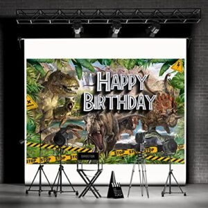 POILKMNI Dinosaurs Birthday Party Decorations 7x5ft Safari Jungle Dinosaur World Birthday Party Backdrop Banner for Boys Kids Birthday Photo Background for Indoor Outdoor Party Supplies Banner