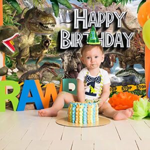 POILKMNI Dinosaurs Birthday Party Decorations 7x5ft Safari Jungle Dinosaur World Birthday Party Backdrop Banner for Boys Kids Birthday Photo Background for Indoor Outdoor Party Supplies Banner