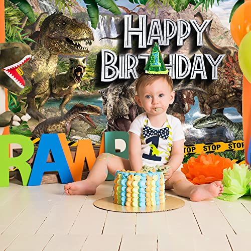 POILKMNI Dinosaurs Birthday Party Decorations 7x5ft Safari Jungle Dinosaur World Birthday Party Backdrop Banner for Boys Kids Birthday Photo Background for Indoor Outdoor Party Supplies Banner