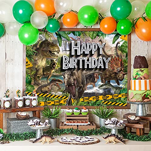 POILKMNI Dinosaurs Birthday Party Decorations 7x5ft Safari Jungle Dinosaur World Birthday Party Backdrop Banner for Boys Kids Birthday Photo Background for Indoor Outdoor Party Supplies Banner