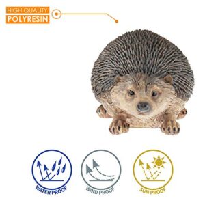 CLEVER GARDEN Hedgehog Garden Statue Outdoor Décor, Resin Figurine Decoration for Lawn, Yard, Patio, Porch, and More