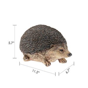 CLEVER GARDEN Hedgehog Garden Statue Outdoor Décor, Resin Figurine Decoration for Lawn, Yard, Patio, Porch, and More