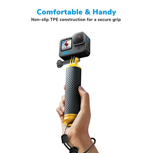 Sametop Floating Hand Grip Waterproof Handle Compatible with GoPro Hero 11, 10, 9, 8, 7, 6, 5, 4, Session, 3+, 3, 2, 1, Hero (2018), Fusion, Max, DJI Osmo Action Cameras (Yellow)