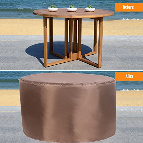 XYXH Outdoor Patio Furniture Covers 130" D x 30" H, Furniture Covers Waterproof, Heavy Duty Garden Furniture Covers, Tear-Resistant Oxford Fabric, for Medium Round Table Chairs (330x75cm)