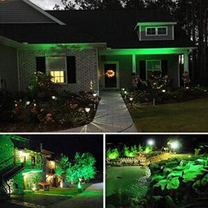 Pack of 2, Youngine 12V Low Voltage LED Landscape Lights Waterproof Outdoor Walls Trees Flags Spotlights 5W COB Garden Yard Path Lawn Light with Spike Stand (Green),NO Plug