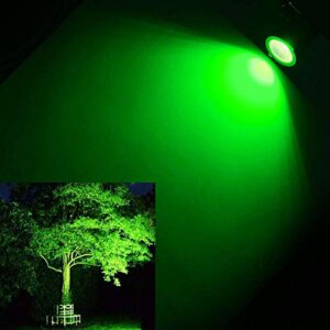 Pack of 2, Youngine 12V Low Voltage LED Landscape Lights Waterproof Outdoor Walls Trees Flags Spotlights 5W COB Garden Yard Path Lawn Light with Spike Stand (Green),NO Plug