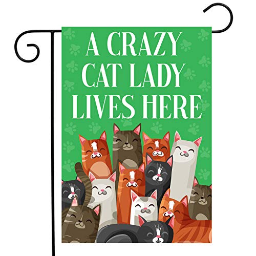 Cat Lady Garden Flag 12.5" x 18" Kitten Cat Lover Briarwood Lane