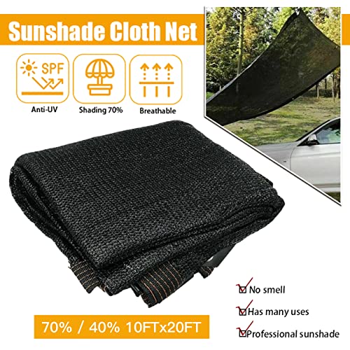 QCGGOW 40% Sunblock Shade Cloth, 10FTx20FT UV Sun Mesh - Black Bulk Resistant Net for Garden, Plant, Greenhouse, Cover, Balcony, Outdoor