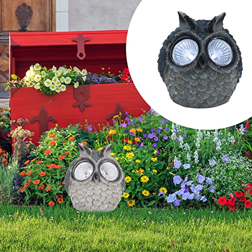 Animal Solar Lamp Resin Owl Garden Light LED Outdoor Animal Sculpture Figurine Lights Landscape Lighting for Lawn Yard Patio Pathway