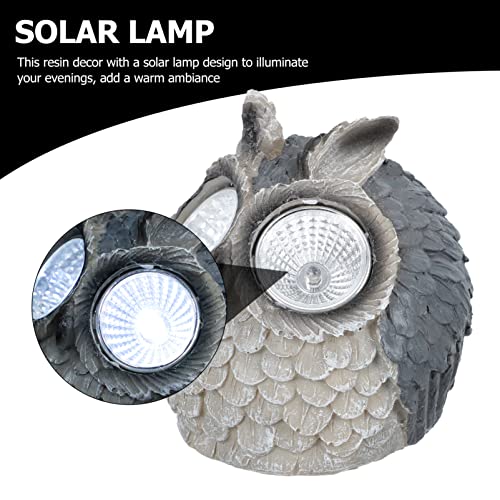 Animal Solar Lamp Resin Owl Garden Light LED Outdoor Animal Sculpture Figurine Lights Landscape Lighting for Lawn Yard Patio Pathway