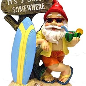 5:00 Somewhere Tropical Party Gnome Garden Statue