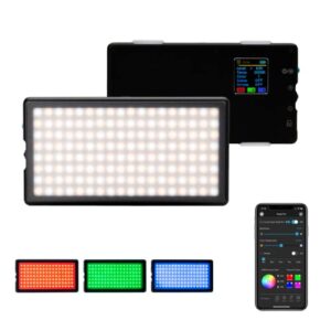 lume cube rgb panel pro | full color mountable led light for professional dslr cameras | adjustable color, bluetooth compatible, intelligent lcd, long battery life | for vlogging, photography, video